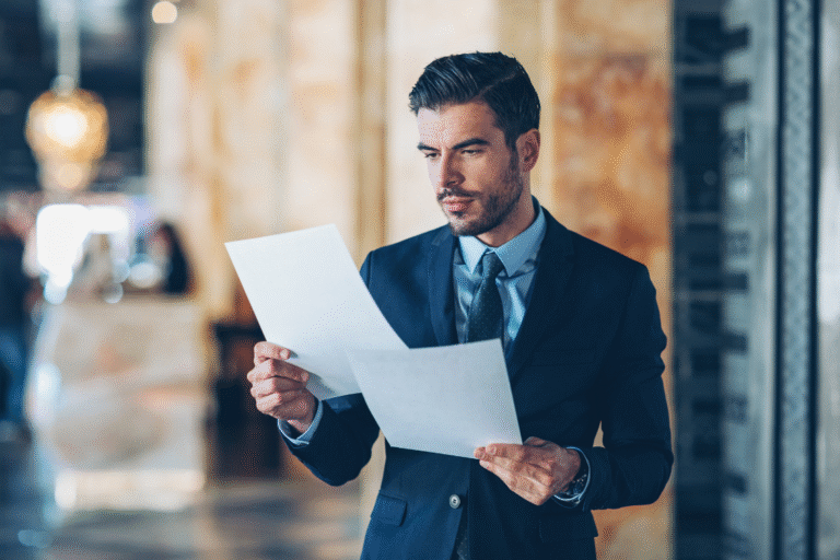 Business broker and practice owner reviewing a buyer qualification checklist