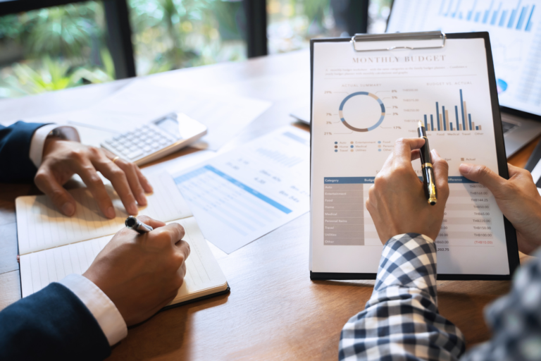 People are reviewing charts.